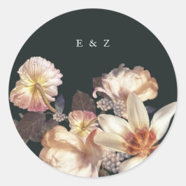 エメラルドアンティークヴィンテージウェディング ラウンドシール