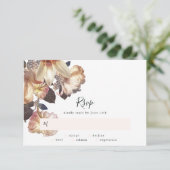 エメラルドアンティークヴィンテージウェディングRSVPカード 出欠カード (スタンド正面)