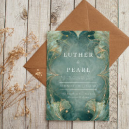 エメラルドアールヌーボーイチョウ結婚式招待状 招待状