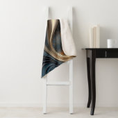 エメラルドウィスパー – ティール（緑がかった色）と金ゴールド抽象芸術アート シェルパブランケット (インサイチュ)