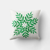 エメラルドウォーターカラースノーフレーク クッション (裏面)