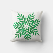 エメラルドウォーターカラースノーフレーク クッション (正面)