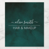 エメラルドウォーターカラーモノグラパーソナライズされたムエレガント ワインラベル (シングルラベル)