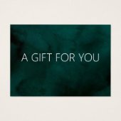 エメラルドウォーターカラーモノグラムギフトカード – カスタム (正面)