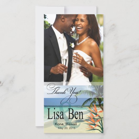 エメラルドウォーターズトロピカルビーチサンキューフォト サンキューカード (正面)