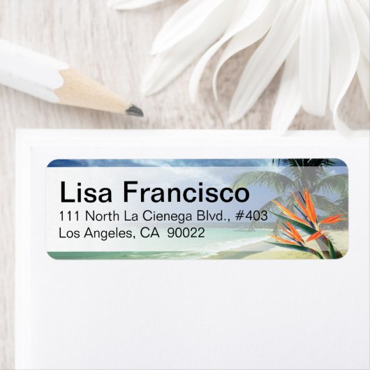 エメラルドウォーターズトロピカルビーチハワイジャマイカ ラベル (インサイチュ)