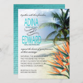 エメラルドウォーターズトロピカルビーチ | アクア感じ 招待状 (正面/裏面)