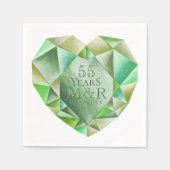 エメラルドウォーターハート結婚55周年 スタンダードカクテルナプキン (正面)