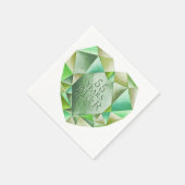 エメラルドウォーターハート結婚55周年 スタンダードカクテルナプキン (角)