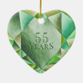 エメラルドウォーターハート結婚55周年 セラミックオーナメント (裏面)