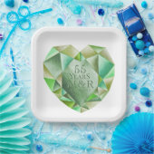 エメラルドウォーターハート結婚55周年 ペーパープレート (パーティー)