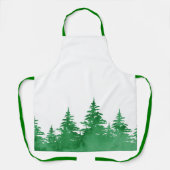 エメラルドウオーターカラーエバーグリーンツリー エプロン (正面)
