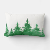 エメラルドウオーターカラーエバーグリーンツリー ランバークッション (正面)