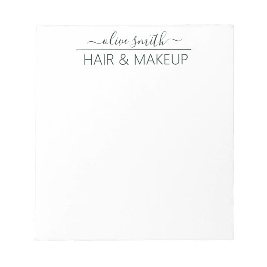 エメラルドウオーターカラーモノグラム名 ノートパッド (正面)