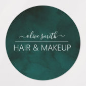 エメラルドウオーターカラーモノグラム名 ラベル (デザイン2)