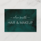 エメラルドウオーターカラーモノグラム名 名刺 (正面)