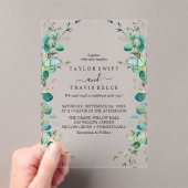 エメラルドウッドランドアクリル結婚式招待状 アクリル招待状 (インサイチュ (ポータブル))