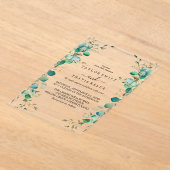 エメラルドウッドランドアクリル結婚式招待状 アクリル招待状 (レイダウン)