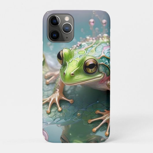 「エメラルドエッセンス:フラクタルアートのグリーンカエル」 Case-Mate iPhoneケース (裏)