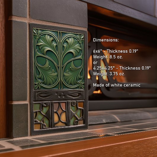 エメラルドエレガンスアールヌーボーセラミックタイル タイル