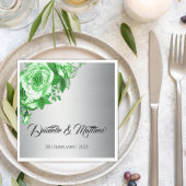 エメラルドエレガンスシルバー結婚ズ スタンダードランチョンナプキン