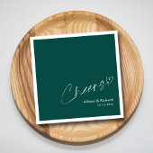 エメラルドエレガンス！パーソナライズされた結婚応援 スタンダードカクテルナプキン