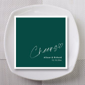 エメラルドエレガンス！パーソナライズされた結婚応援 スタンダードカクテルナプキン