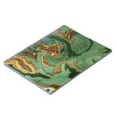 エメラルドエレガンス:金ゴールドマーブルラグジュアリー ノートブック (左側)