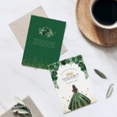 エメラルドエレガントキンセアニラフローラホイルフェイクス サンキューカード