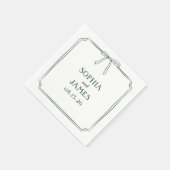 エメラルドエレガントグお洒落リーシンプルン結婚ボウ スタンダードカクテルナプキン (角)