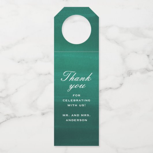 エメラルドエレガントグシンプルリー結婚ング感謝してい・ユーズ ボトルネックタグ (正面)