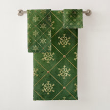 エメラルドエレガントグリーンと金ゴールドの雪片