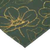 エメラルドエレガントグリーンと金ゴールドフローラテーブルクロス テーブルクロス (アングル)