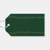 エメラルドエレガントグリーンと金ゴールドリーフのお気に入り ギフトタグ (裏面横)