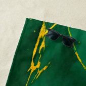 エメラルドエレガントグリーンと金ゴールド大理石 ビーチタオル (インサイチュ)