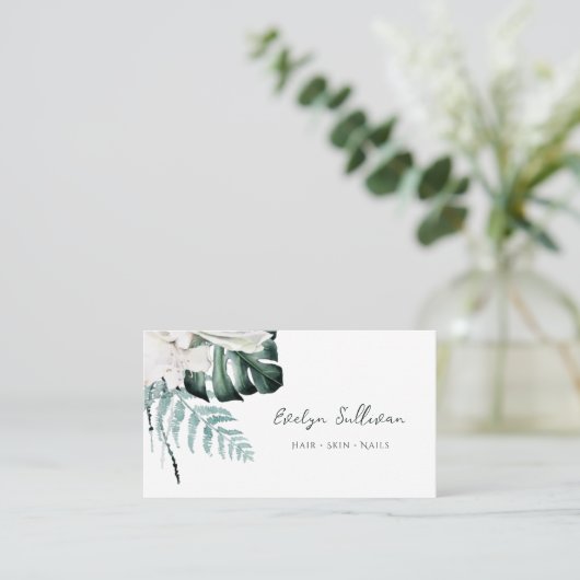 エメラルドエレガントグリーンの名刺 名刺 (スタンド正面)