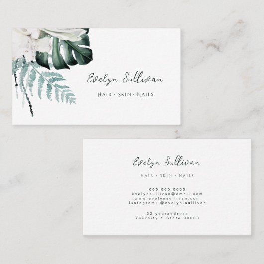 エメラルドエレガントグリーンの名刺 名刺 (正面/裏面)