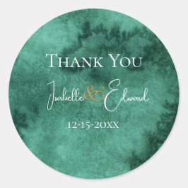 エメラルドエレガントグリーンの水彩洗剤の名前 ラウンドシール