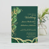 エメラルドエレガントグリーンアガテジュエートーン結婚ズ 招待状 (スタンド正面)