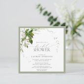 エメラルドエレガントグリーンウォーターブライダルシャワー 招待状 (スタンド正面)