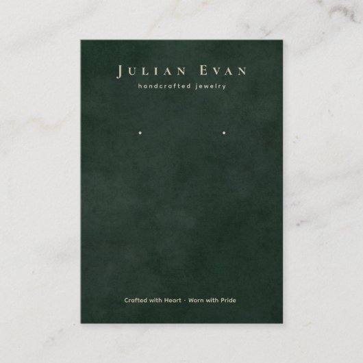 エメラルドエレガントグリーンジュエリーイヤリングディスプレイ 名刺 (正面)