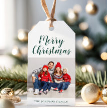 エメラルドエレガントグリーンスクリプトクリスマスフォト