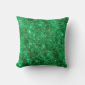エメラルドエレガントグリーンスタッズダイヤモンドパターン クッション (正面)