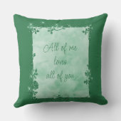 エメラルドエレガントグリーンスパークルフレームバレンタイン クッション (裏面)