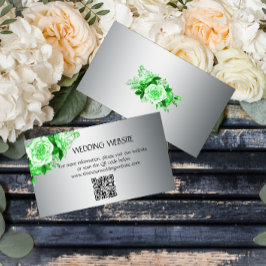 エメラルドエレガントグリーンバラボホの結婚ウェブサイト エンクロージャーカード