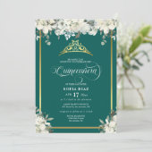 エメラルドエレガントグリーンフォトQRコードキンセアニラ 招待状 (スタンド正面)