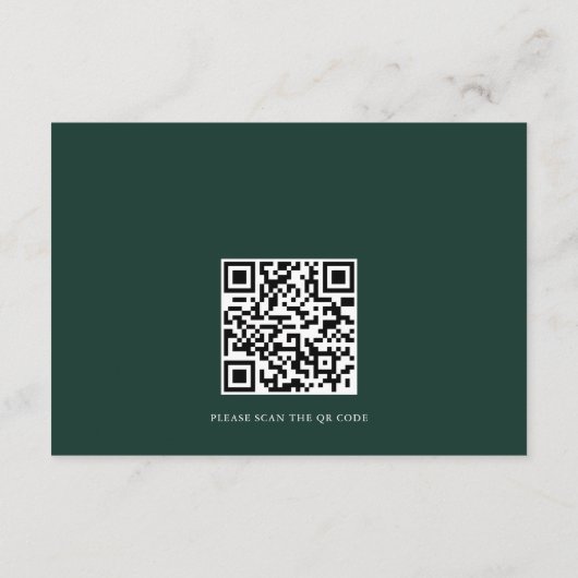 エメラルドエレガントグリーンフローラ秋の結婚式歓迎 エンクロージャーカード (裏面)