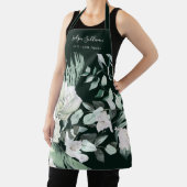 エメラルドエレガントグリーンフローラ美しいプロフェッショナル エプロン (インサイチュ)