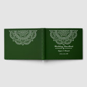 エメラルドエレガントグリーンペイズリーマンダラゲストブック ゲストブック (全面)