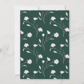 エメラルドエレガントグリーンマグノリア結婚ズ 招待状 (裏面)